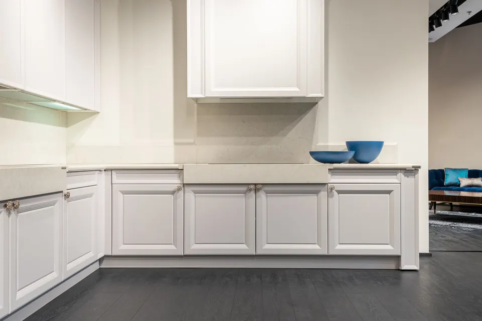 Showroom with kitchens on display